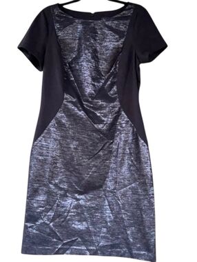 Laundry By Design Retro Faux Leather Midi Dress EUC Size 12